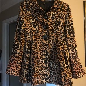 Cheetah Print Pleated Blazer